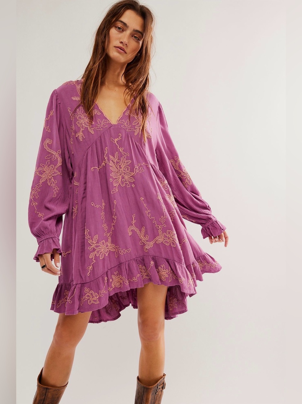 Free People Estella Embroidered Mini